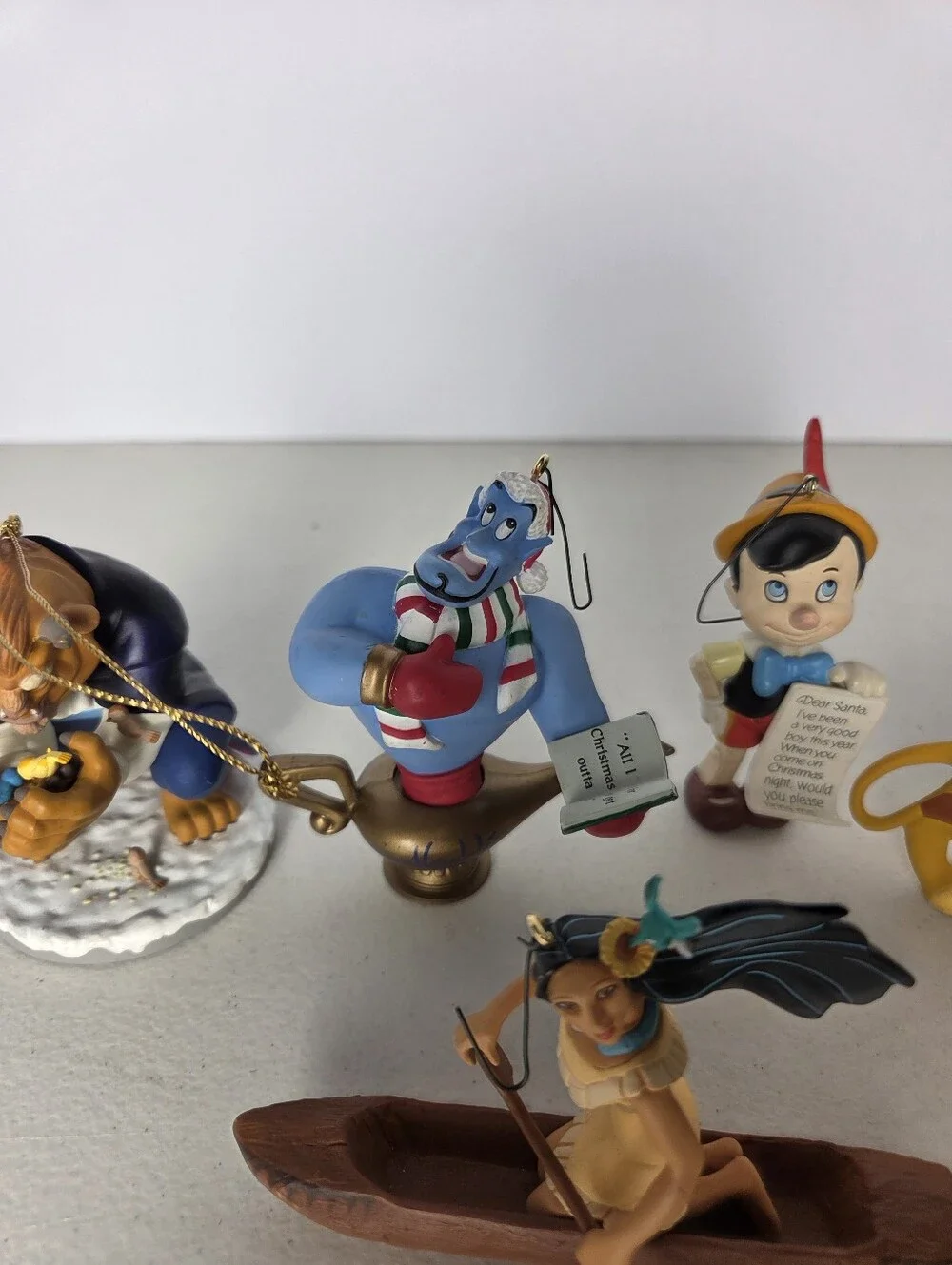 Lot of 5 Vintage Disney Ornaments Figurines Grolier Hallmark Beast Simba